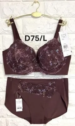 トリンプ　秘めわざ638コンフォートワイヤー搭載　上下セット　ブラウンD75/Lのサムネイル