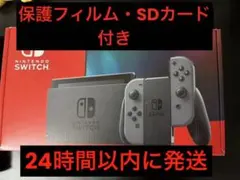Nintendo Switch グレー + 保護グラス・マイクロSDカード付き