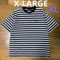 X-LARGE エクストララージ ボーダー Tシャツ XLサイズ　グレー系