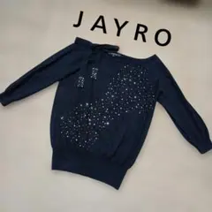 JAYRO 七分袖ニット ビジュー付き ブラック 【38】のサムネイル