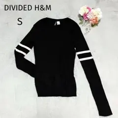 ディバイデットH&M ✨ブラック リブニット Sサイズ 薄手 柔らか