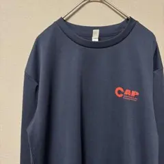 グリマー　クルーネック長袖Tシャツ(M)ネイビープリント　　給水速乾生地のサムネイル
