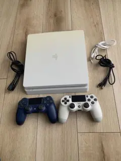 PlayStation 4 Slim ホワイト 本体 コントローラー2個付き