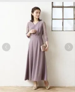 【美品】Aimer Acret♡パーティードレス♡フラワーレース袖※匿名配送