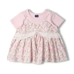 【新品】小花柄キャミ重ね着風半袖Ｔシャツ 110 Crescent こどもの森