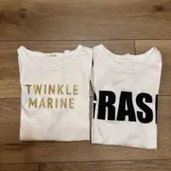 女の子 GU 半袖Tシャツ ロゴTシャツ2枚セットのサムネイル