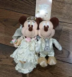 ディズニー■ミッキー&ミニーウェディング ぬいぐるみ型バッチ