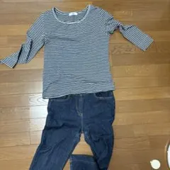 お値引き！ＪPressストライプ 長袖Tシャツ L ネイビー/グレーのサムネイル
