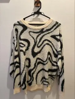 CPCM セーター ニット シャギー総柄ジャガードニット レディース