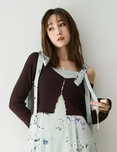 FRAY I.D／クロップドリブニットカーディガン