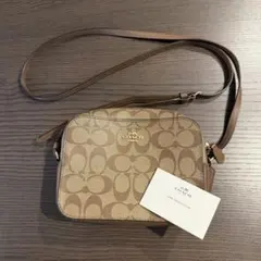 【美品】COACH コーチ シグネチャー ミニカメラバッグ ショルダーバッグ