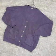 earth music&ecology パープルカーディガンセーターフリーサイズ