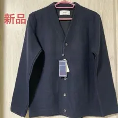 nolley's インレイニットソーVネックカーディガン　ネイビー　S メンズのサムネイル