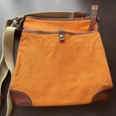 【セール】軽量 使いやすい オレンジ キャンバス ショルダーバッグ
