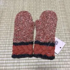 ニット手袋 オレンジ系