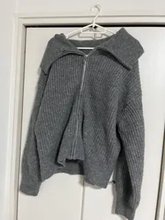 GU ジップアップ セーター グレー