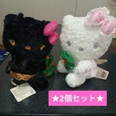★タグ付き★キティちゃん ぬいぐるみ«天使と悪魔 クリスマスリース»2個セット！