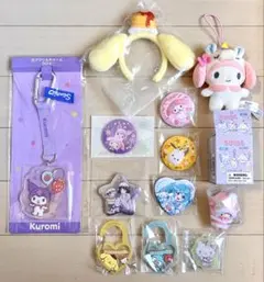 サンリオ キャラクターグッズ まとめ売り 刺繍缶バッジ クロミ マイメロディ