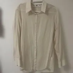 UNIQLO U シアーシャツ　ベージュ　長袖シャツ　Mサイズ　ユニクロユー