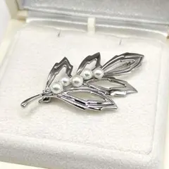 極美品 最高級】ミキモト ブローチ パール リーフ フォーマル 皇室