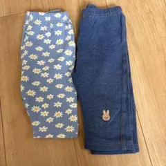花柄とウサギ刺繍のパンツセット