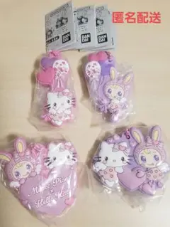 【未開封】メゾピアノ×ハローキティ カプセルラバーマスコット 4種セット ガチャ