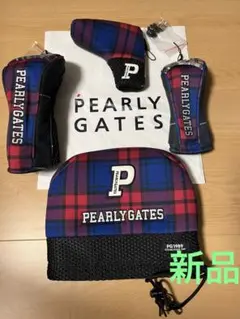 新品未使用 パーリーゲイツ チェック柄 ヘッドカバー4個セット