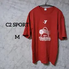 C2 SPORT 赤 バレーボールシャツ Mサイズ　スポーツ　海外古着　レッド