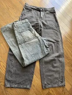 gu バレルレッグジーンズ2本セット　XL