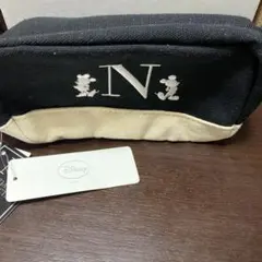 Disney ミッキー ポーチ 黒とベージュ