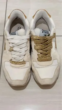 アトランティックスターズ　ホワイト ゴールド スニーカー