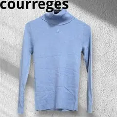 courrèges クレージュ ハイネックニット ブルー 水色 中古・古着通販】courreges (クレージュ) ロゴハイネックニット