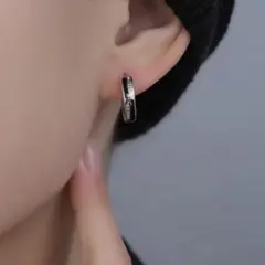 フープピアス 片耳用 シルバーカラー