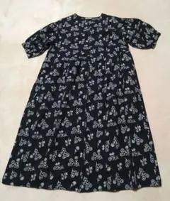 サマンサモスモス麻混 総柄刺繍　ゆったり　ロングワンピース　羽織り