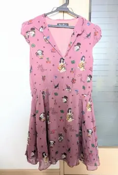 ヒステリックグラマー　タトゥーガールワンピース　シルク100%