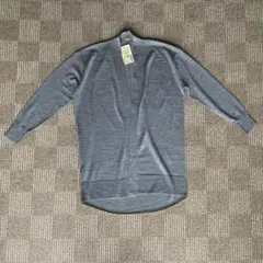 無印良品　新品タグ付き　ウールシルク　ミドル丈カーディガン　グレー　XS-S