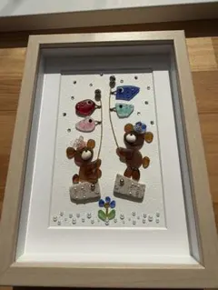 1479 五月の鯉のぼり シーグラスアート 猫絵 インテリア 玄関飾り 置物