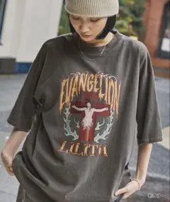 エヴァンゲリオン Tシャツヴィンテージ加工 グラフィック刺繍 オーバーサイズ半袖
