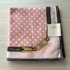 【未使用】CELINE セリーヌ ハンカチ ピンク ドット柄のサムネイル