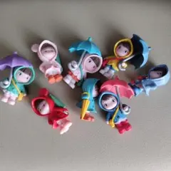 傘を持ったミニフィギュア8体セット