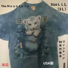 WHITE TIGER タイダイ柄T−Shirt （XXＬ）白タイガー赤ちゃん