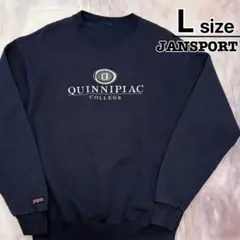 USA古着　JAN SPORT　スウェット　L　ネイビー　カレッジ　プルオーバー