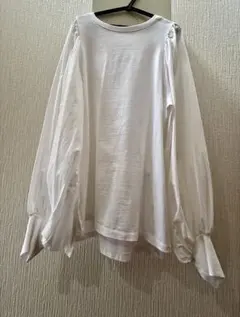 ananaホワイト コットン バルーンスリーブ トップス