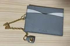 PRADA グレー レザー カードケース