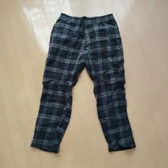 グレー系チェック ワイドパンツ ウエスト84-92 cm