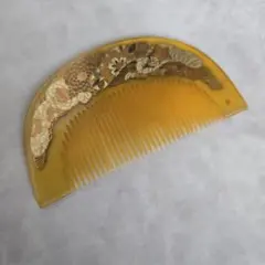 セミアンティーク　鼈甲調　櫛　菊花　金寿　工芸　簪　かんざし　着物　さ5