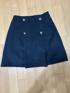 黒 ダブルボタン ミニスカート