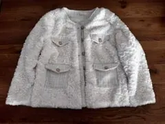 レディース　ホワイト　アウター　ジャケット