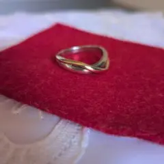 ４℃ シルバーK10 ツイストデザインリング 12号