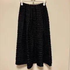 Mila Owen(ミラオーウェン)タックボリュームシャギーフレアロングスカート